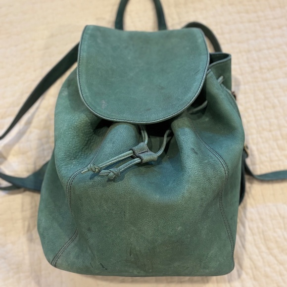 COACH Sage Green Suede Drawstring Backpack SONOMA Collection - Picture 4 of 6